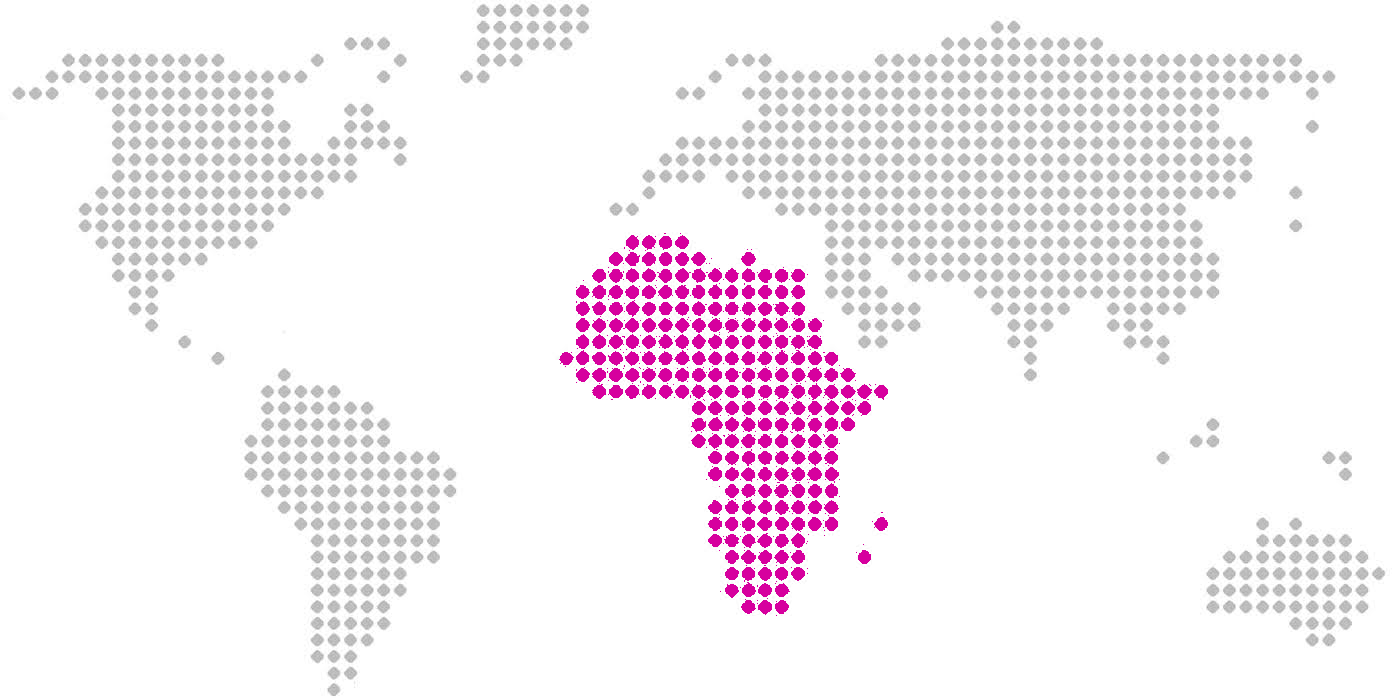 Map highlighting the African continent